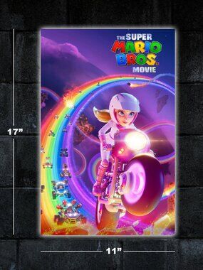 Super Mario Bros Movie poster - 11x17 wall art print merch video game peach